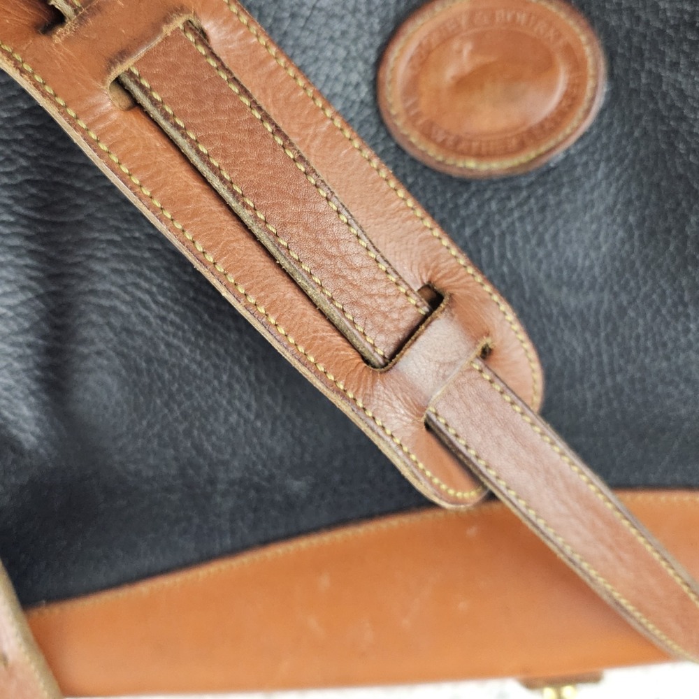 Vintage 90s Dooney And Bourke Pebbled Leather Satchel Laptop Bag Made In USA - Picture 10 of 16